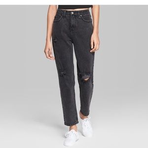 High Rise Mom Jean Distressed